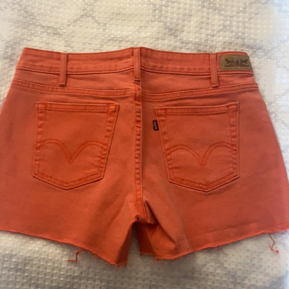 Levi's Orange Jean Shorts - Picture 2 of 6